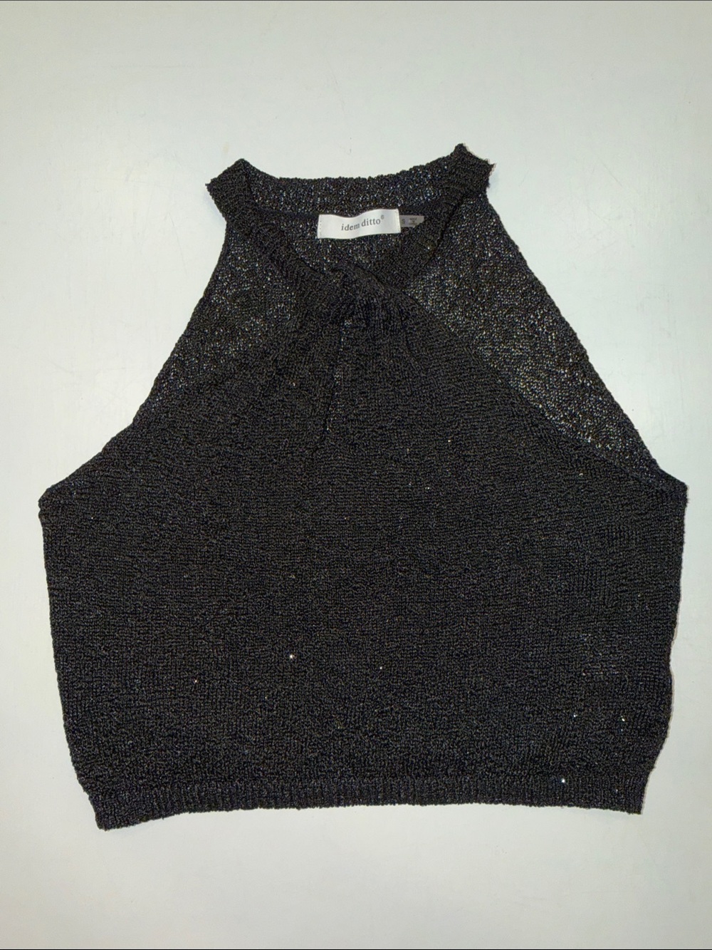 Idem Ditto Black Halter Knit Crop Top